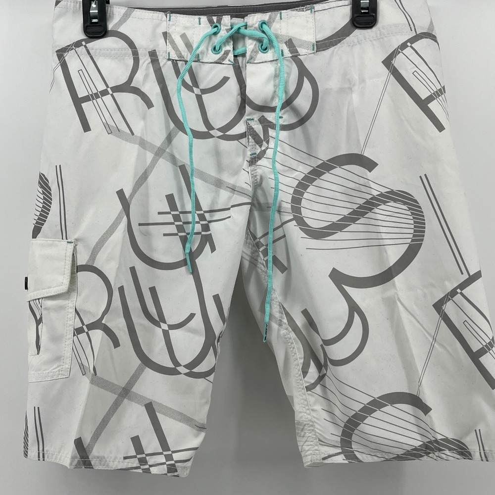 Rusty Board Shorts, Mens, Size 7, White, Summer Glow Graphic Print R28406006